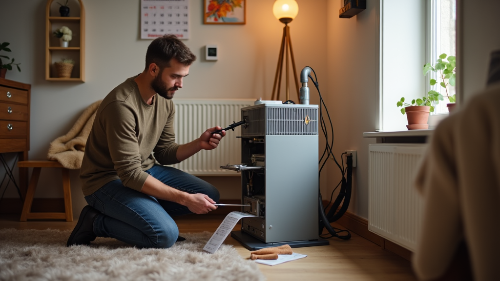 a man doing regular maintenance on his hvac system